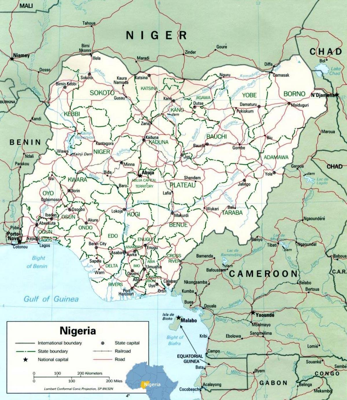 λάγος, νιγηρία χάρτης αφρικής