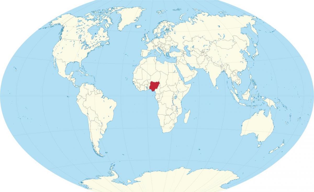 παγκόσμιο χάρτη που δείχνει τη νιγηρία