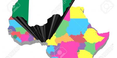 Χάρτης της αφρικής με τη νιγηρία, τόνισε